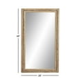 thumbnail image 4 of DecMode Brown Bohemian Wood Rectangular Wall Mirror, 28"W x 48"H with Carved Beads Detail, 4 of 14