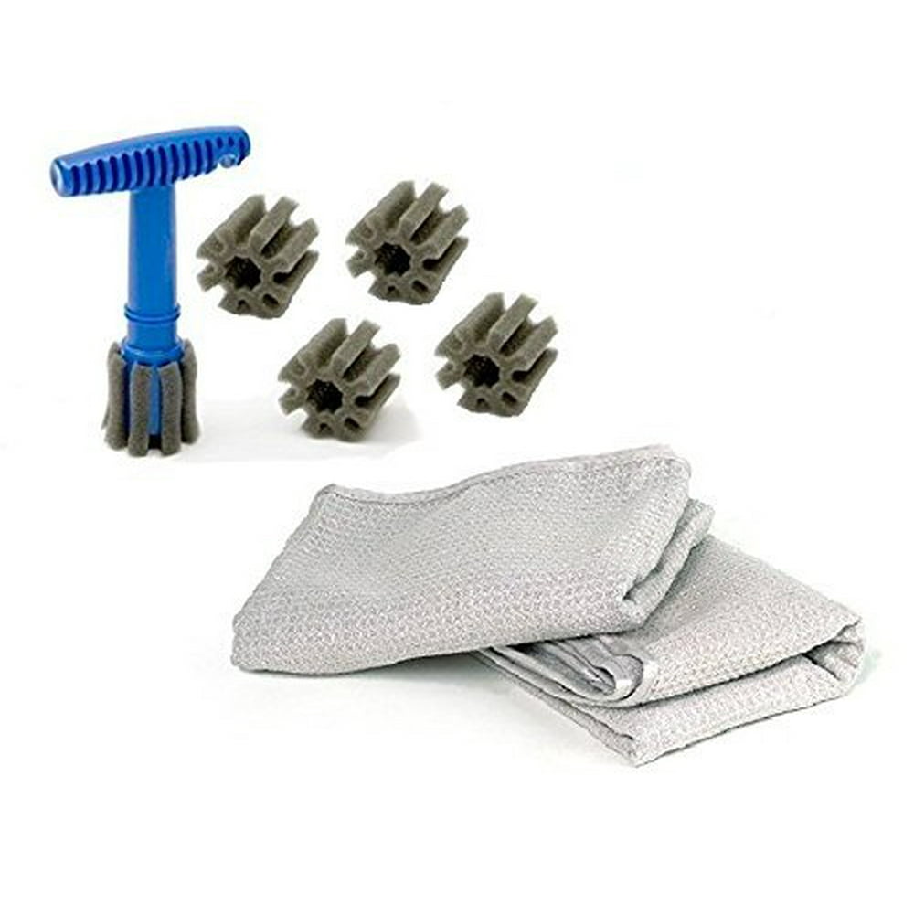 Form fitting Lug Nut Wheel Cleaning Brush with handle and removable