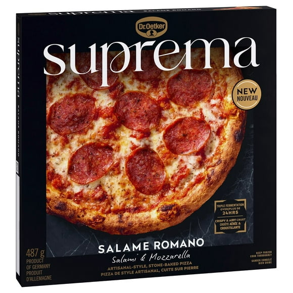 Dr. Oetker Suprema Salame Romano Frozen Neapolitan Pizza - 487G, Suprema - 487G Salame Romano