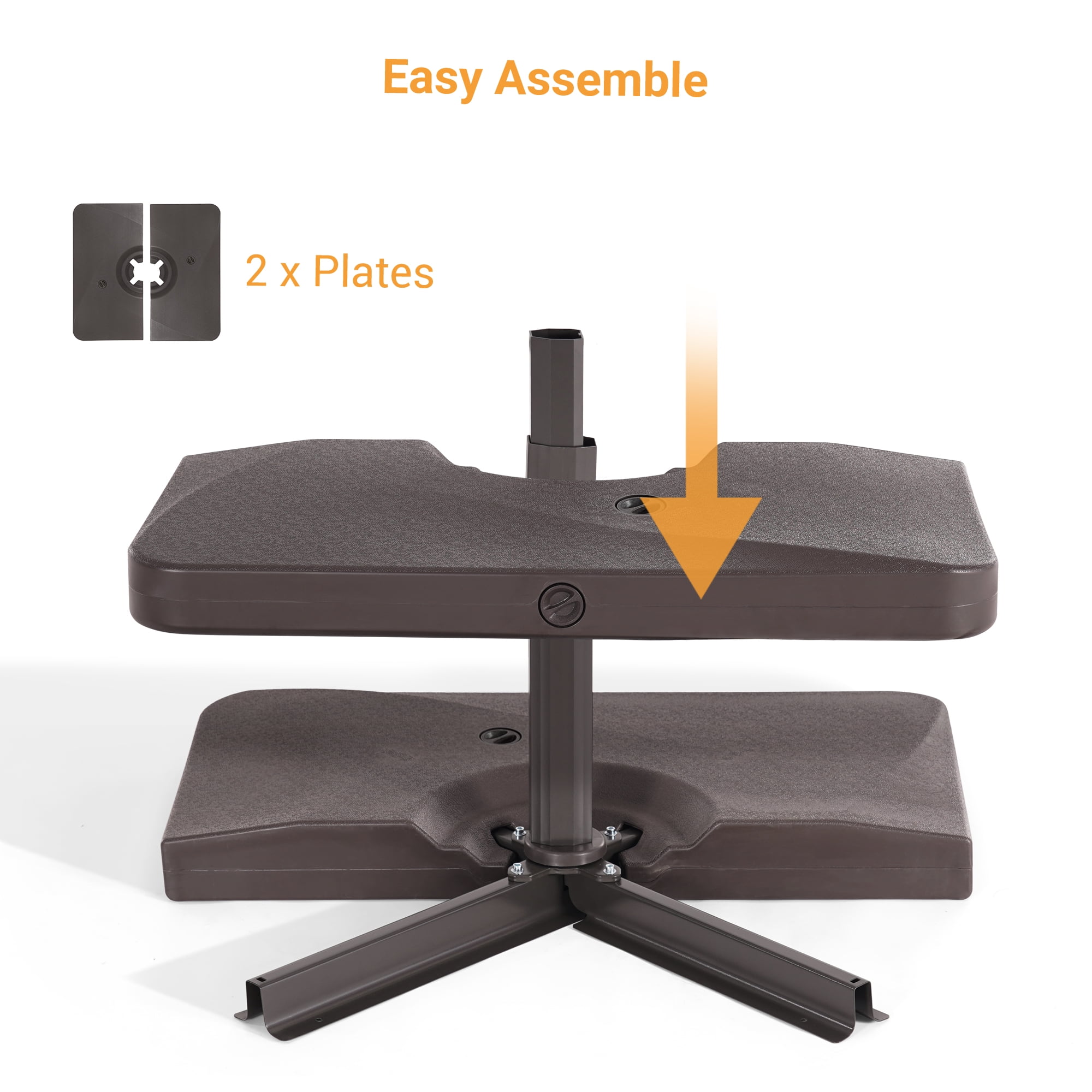ACEGOSES Patio Cantilever Umbrella Base Filled with Water/Sand HDPE Plastic for Outdoor Offset Umbrellas,Dark Brown