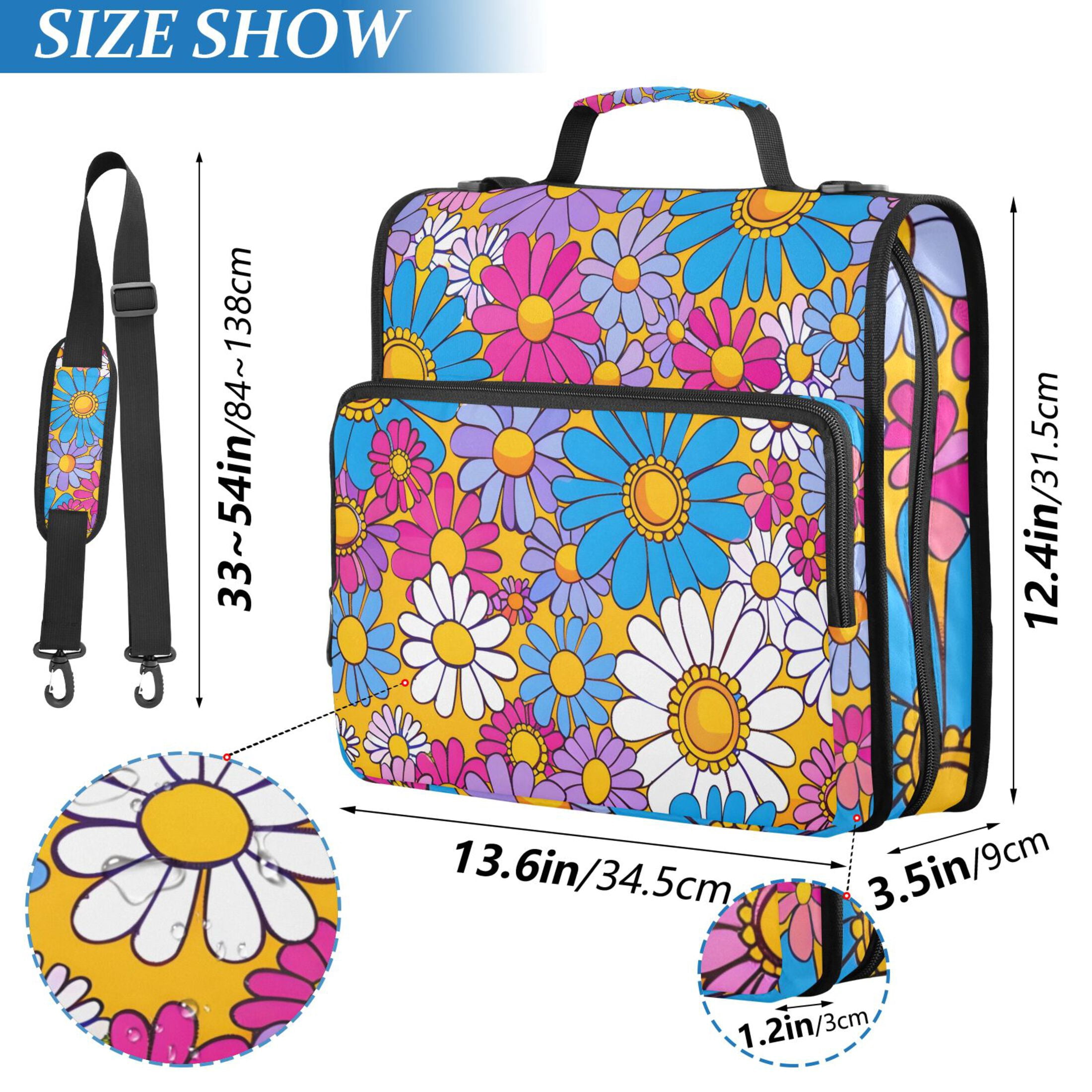 ALAZA Zipper Binder Sunflowers 3 Ring Trapper Keeper File Folder Organizer Bag