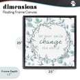 thumbnail image 4 of Stupell Industries Farmhouse Smile Change The World Black Floating Frame Canvas Art, 25 x 25, by Kim Allen, 4 of 8