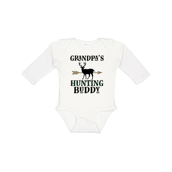 Inktastic Bow Hunter Grandpa Hunting Buddy Boys Long Sleeve Baby Bodysuit