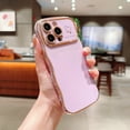 thumbnail image 2 of For iPhone 13 Pro Case,for Women Girls Soft Cute Wave Frame Curly Shape Love Heart Luxury Plating Phone Case,Luxury Slim Plating EdgeCase,Anti-slip Grip,Full camera lens protection,Purple, 2 of 5