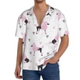 thumbnail image 3 of Vsdgher Cute Poodle Dog Print Men's Wrinkle Free Untucked Cuban Shirt Business Casual Button Down Shirts Short Sleeve Shirt, 3 of 7