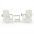thumbnail image 1 of Garvee Ensemble de 2 Chaises Adirondack Pliantes en HDPE avec Table d'Appoint, Porte-Gobelet, Capacité de 380 Lb, Blanc, 1 of 8