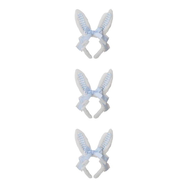 Maytalsory Bandeau Confortable pour Filles Accessoires pour Cheveux Collection Durable Oreilles de Lapin Bleu Ensemble de 3