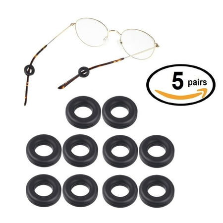 AM Landen 5 Pairs Black  Anti Slip Anti Slide Sunglasses Spectacle Glasses Temple Tip Sports Ear Hook Sleeve Retaine
