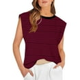 thumbnail image 2 of Wlylongift Fashion Women's Casual Round- Neck Sleeveless T-shirt Top Blouse, 2 of 3