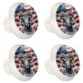 thumbnail image 2 of 4 Pcs American Flag and Animals Knobs for Kitchen Cabinet Cupboard Dresser Bookcase Drawer Pulls Handles Round Home Decor, 2 of 8