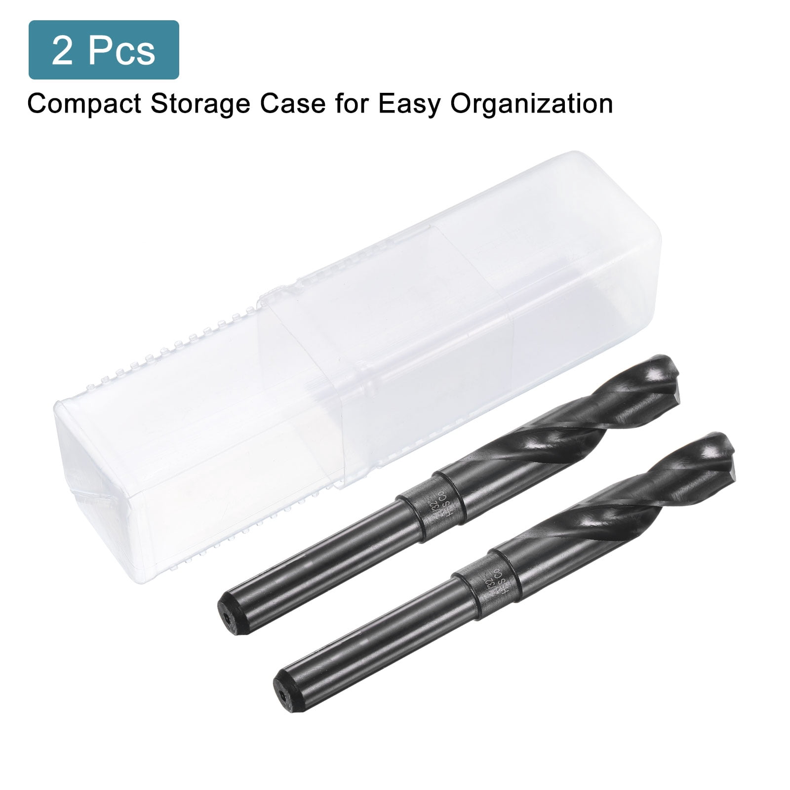 Uxcell 2pcs 21/32"  Twist Drill Bits M35 High-Speed Steel HSS Round Shank 6" Long