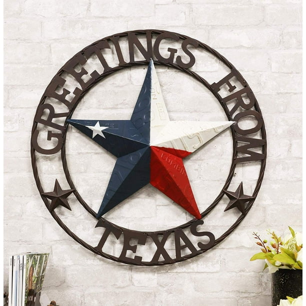 Oversized 24"W Rustic Western Greetings Texas Lone Star