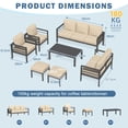 thumbnail image 2 of YODOLLA Ensemble de Mobilier de Patio Extérieur en Aluminium 7 Pcs, Ensemble de Conversation avec Canapé Sectionnel en Osier Beige Toutes Saisons, 2 of 7
