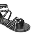 thumbnail image 6 of DREAM PAIRS Women's Dressy Gladiator Summer Cross Strappy Sandals Comfort Flat Casual Beach Fisherman Thong Sandals, 6 of 6