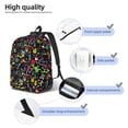 thumbnail image 4 of Honeii Colorful Geometric Figures Print Canvas College Laptop Backpack, Durable Rucksack Travel Notebook Bag School Backpack Book Bag for Men Women-Small, 4 of 6