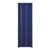 Angle View: Industrial Style Metal Wardrobe with Recessed Door Front, Blue