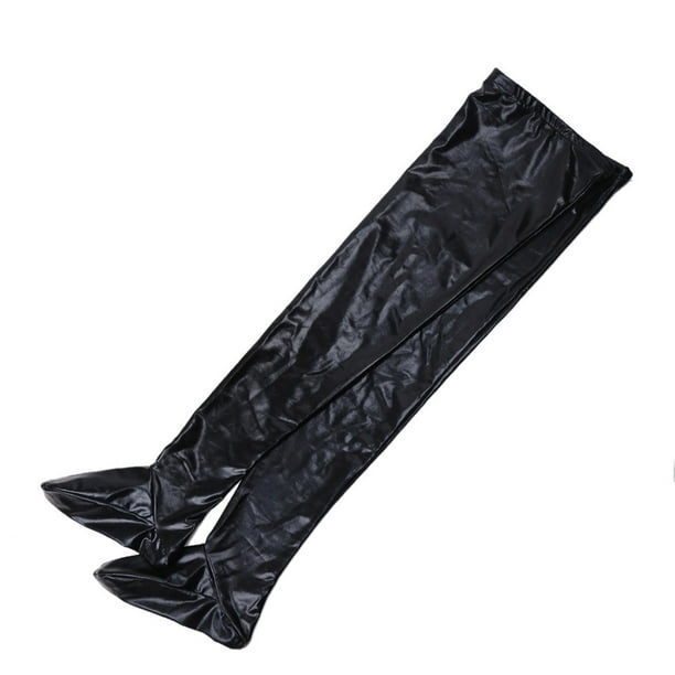 Qarigey 1 par de medias altas brillantes, ropa interior, calcetines por encima de la rodilla, buena elasticidad, ropa de discoteca, tira de silicona Medias L Qarigey AP011287-03B