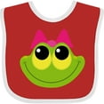 thumbnail image 3 of Inktastic Frog Face Girl Girls Baby Bib, 3 of 4