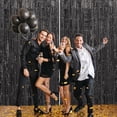 thumbnail image 4 of Black Fringe Curtain Foil Backdrop Curtain 1PCS 3.3x9.8Ft Party Streamers Metallic Tinsel for Birthday Wedding Engagement Baby Shower Bachelorette Christmas Holiday Celebration Party Decorations, 4 of 7