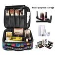 thumbnail image 2 of FORMRS Travel Makeup Bag Large Capacity Train Case Cosmetic Organizer with Adjustable Dividers, Vibrant Art Leaves Pattern, 2 of 8
