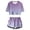 Glisme548-Purple, variant on Glisme Casual Girls Clothing Set Summer Print Short Sleeve Top And Shorts Set Cute Round Neck Pocket Casual Outfit For Teens And Juniors Size 4-5 Years Black Outfits Set For Girl