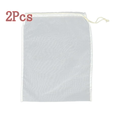 

SPRING PARK 2Pcs Nut Milk Bags Reusable Food Strainer Bags Fine Mesh Nylon Drawstring Bags for Milk Coffee Tea Filter