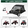 thumbnail image 5 of Senfot 42 Inch Regular Black Carbon Steel Tow Behind Lawn Sweeper with Detachable Leaf Bag Tractor Pull Yard Leaves Grass Pine Needle Garden Waste Cleaner, 5 of 7