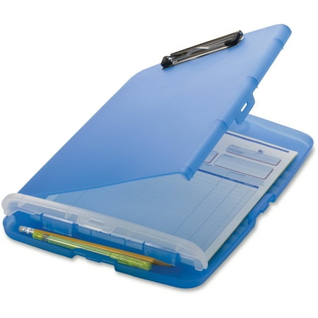 - Officemate OIC Slim Clipboard Storage Box, Translucent Blue, Low Profile Clip (83304)