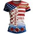 thumbnail image 3 of Women's 250th Anniversary Patriotic T-Shirt - Distressed American Flag Graphic Tee - Short Sleeve Crew Neck Top - USA Independence Day 2026 Casual Shirt Red XXXL, 3 of 6