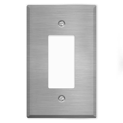 Oversized 1-Gang Stainless Steel Rocker Wall Plate, Jumbo 5.5 x 3.5 in Decorator Outlet Cover, Corrosion Resistant, Made in USA