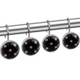 thumbnail image 2 of Elephant Shower Curtain Hooks（Set of 12）for Home Hotel Shower Rods Bathroom Crystal Glass Print Stainless Steel Round Curtain Hooks, 2 of 5