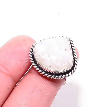 Moonstone - Sri Lanka Designer Handmade 925 Sterling Silver Ring S.6.5 R25