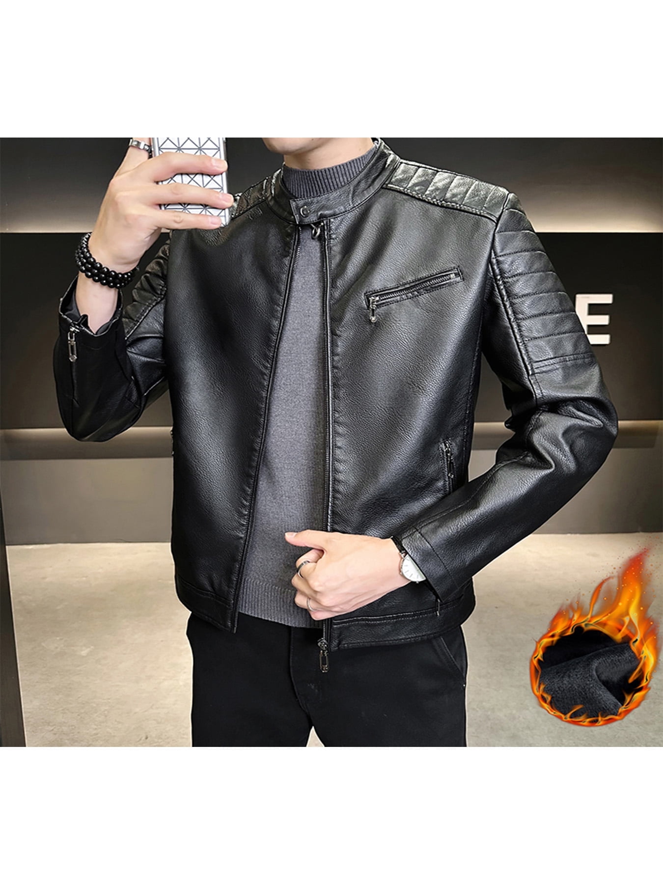 Excelled 7996BM Mens Big & Tall Asymmetrical Motorcycle Leather