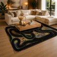 thumbnail image 3 of Gelasgo Racing Track Velvet Area Rug, Road Map Play Mat Rectangle Floor Carpet, Soft Plush Non Slip Rug for Kids Room Playroom Decor 47.2"×31.5", 3 of 5