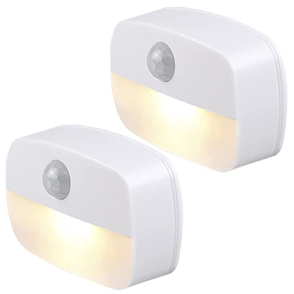 2 Pack Motion Sensor Light, Cordless Battery-Powered LED Night Light, Wall Light, Closet Lights, Safe Lights for Stairs, Hallway, Bathroom, Kitchen, Cabinet (Warm White)