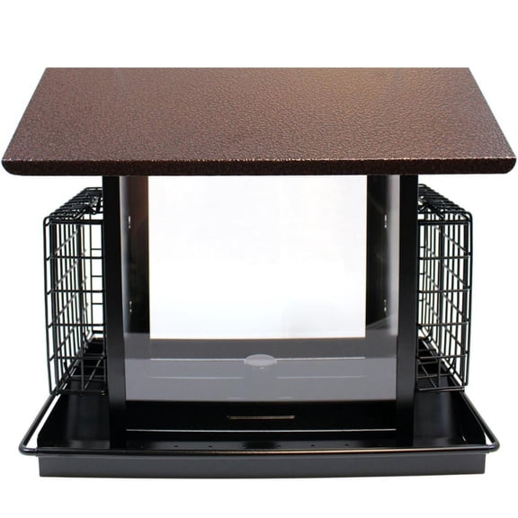 More Birds Hopper Suet Seed Feeder, Sunflower/Mixed Seed, Black