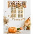 thumbnail image 2 of Tie Up Valance Curtain for Kitchen,Thanksgiving Harvest Pumpkin Floral Rod Pocket Short Curtains Adjustable Tie-Up Shade Valances,Bird Farmhouse Leaves Window Treatment for Bathroom Living Room, 2 of 8