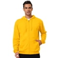 thumbnail image 1 of Sudadera con capucha para hombre, con cremallera completa, manga larga, ligera, sólida, deportiva, con capucha, pequeña, amarilla Unique Bargains Sudadera, 1 of 6
