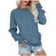 thumbnail image 3 of Camisetas para mujer,Blusa holgada de manga larga para mujer, de poliéster, informal, con bolsillos, para uso diario y en casa, sopatenor, 3 of 8
