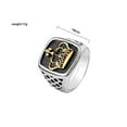 thumbnail image 3 of Crown Golden Silver Color Men Rings Punk Hip Hop Trendy Cool for Boyfriend Male 14K White Gold Jewelry Creativity Gift, 3 of 8