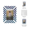 thumbnail image 6 of Rectangular Modern Resin and Wood Decorative Picture Frames for Tabletop Decor - Photo Wall Display with Chevron Inlay Design and Glass Front - Accent for Shelves, Desks or Consoles - 9", Blue, 6 of 12