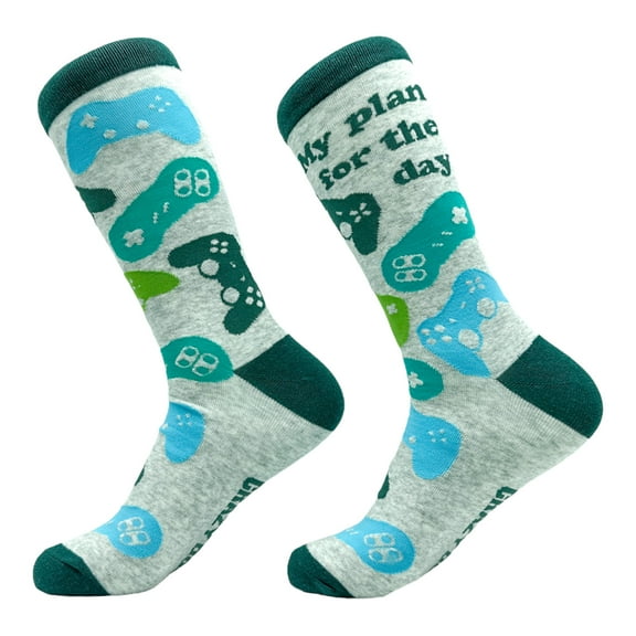 Men's My Plan for The Day Socks Funny Gamer Video Game Lovers Footwear