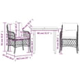 thumbnail image 4 of vidaXL 3 Piece Bistro Set with Cushions Black Poly Rattan, 4 of 4