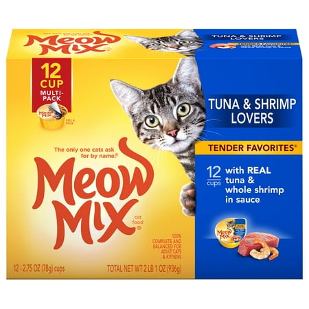Meow Mix Tender Favorites With Real Tuna & Whole Shrimp in Sauce, 2.75-Ounce