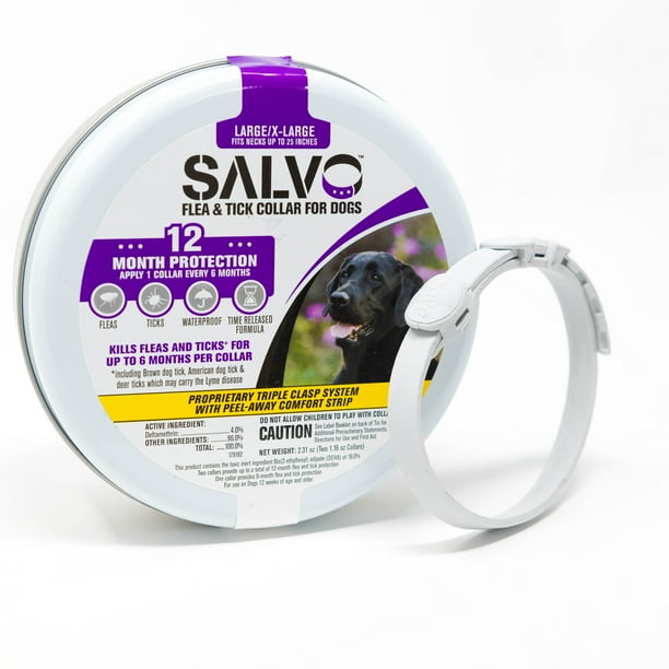Salvo Flea & Tick Prevention Collar for Large Dogs, 12 Month Protection