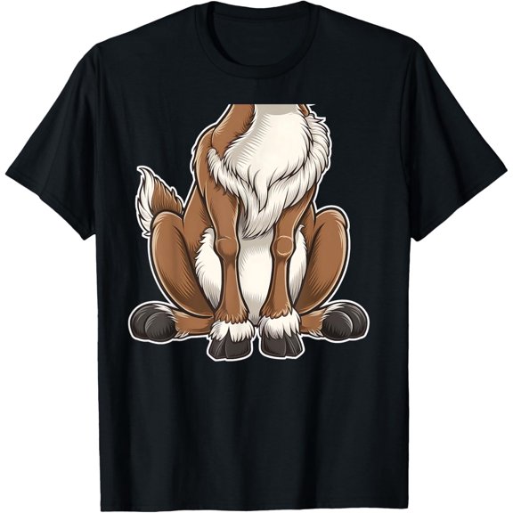 Reindeer Body Vintage Tee Women Brown Deer Costume T-shirt