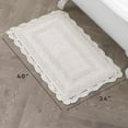 thumbnail image 2 of Absorbent Bath Mat Reversible Crochet Soft and Plush Bathroom Mat 100% Cotton 24x40 Bath Rug, Ivory, 2 of 8