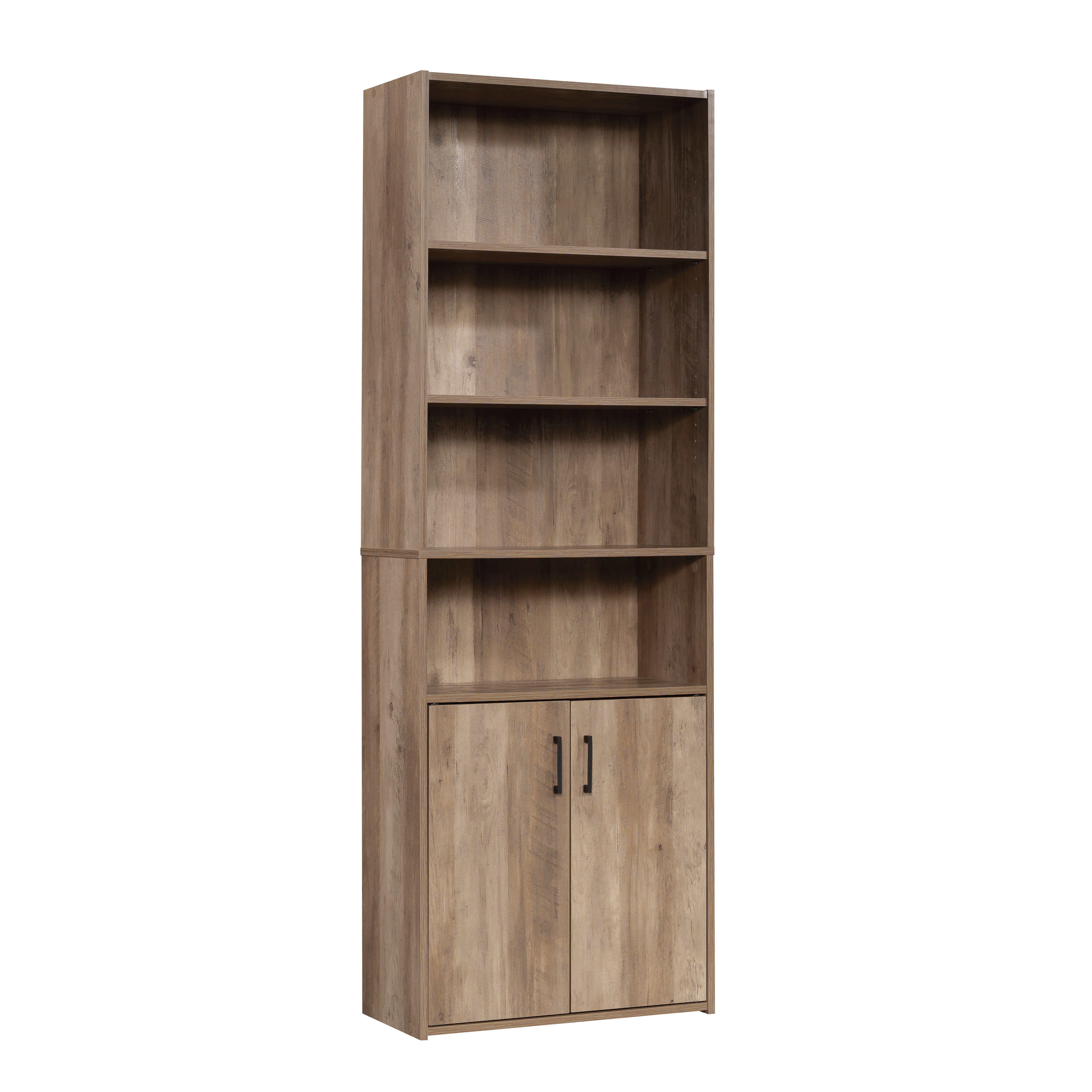 Mainstays Traditional 5 Shelf Bookcase with Doors, Weathered Oak Finish - image 5 of 10
