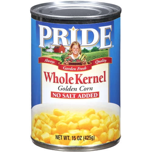 Pride No Salt Added Whole Kernel Golden Corn, 15 oz