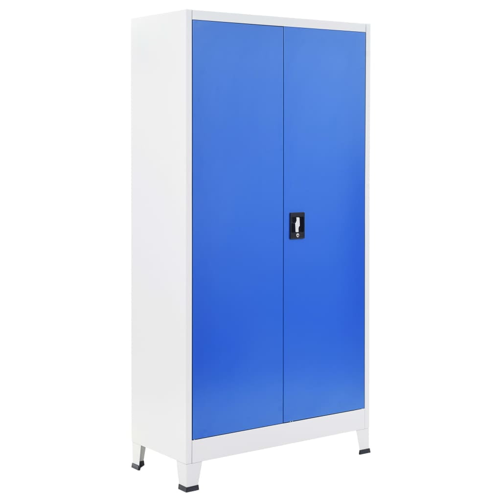Kepooman Steel Organizer Storage with 2 Doors for Office Home, Blue Kepooman Steel Organizer Storage with 2 Doors for Office Home, Blue